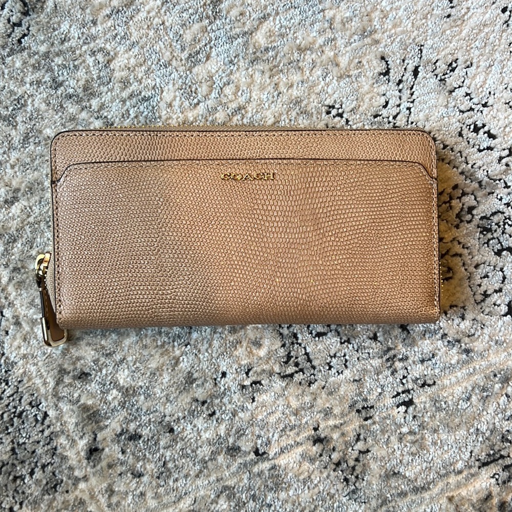 Blush sparkling Coach wallet
